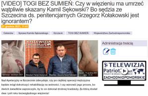 [VIDEO] RUTKOWSKI: Do więzienia nie wraca Kamil Sękowski. Decyzja Wydziału Penitencjarnego Sądu Okręgowego w Szczecinie uchylona!